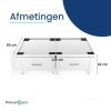 Wasmachine verhoger met lade voorzien van een anti-slip oppervlak voor extra veiligheid.