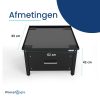 Wasmachine ophoger met lade voor georganiseerde wasruimtes.
