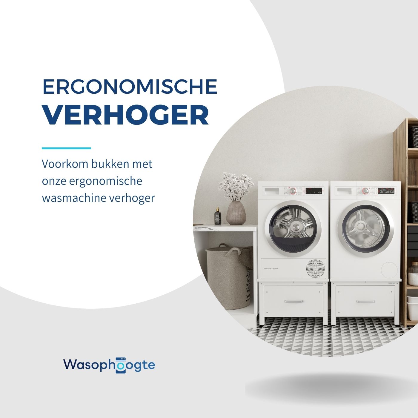 Verhoging voor wasmachine biedt een stevige basis voor je wasmachine en droger.