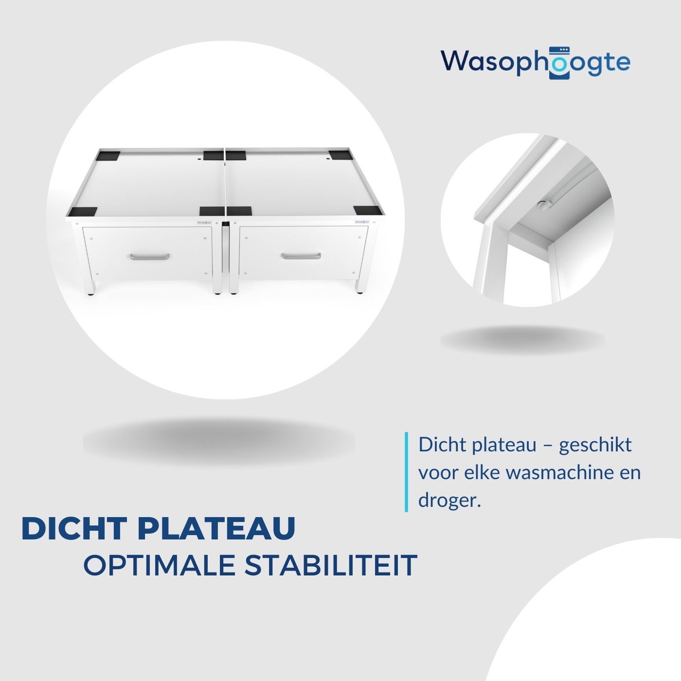 Eenvoudige montage van de verhoger wasmachine zonder extra gereedschap.